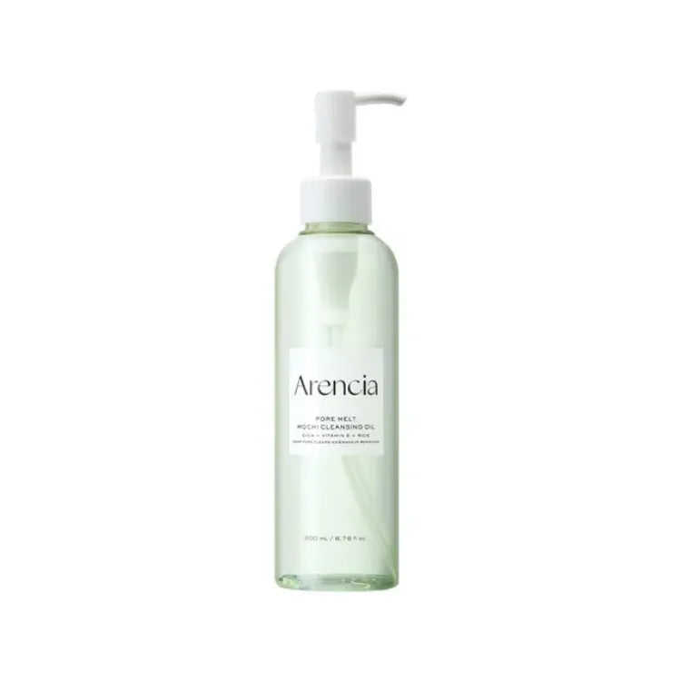 Arencia Pore Melt Mochi Cleansing Oil 200ml – Natural plant-based oils and pore-purifying Korean formula available at Atelier De Glow UK
