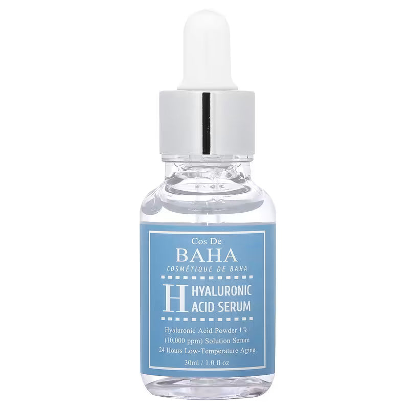 Cos De Baha Hyaluronic + B5 Serum (HP) – 30ml high-concentration 4% Panthenol and multi-weight Sodium Hyaluronate serum in an Aloe base available at Atelier De Glow UK.