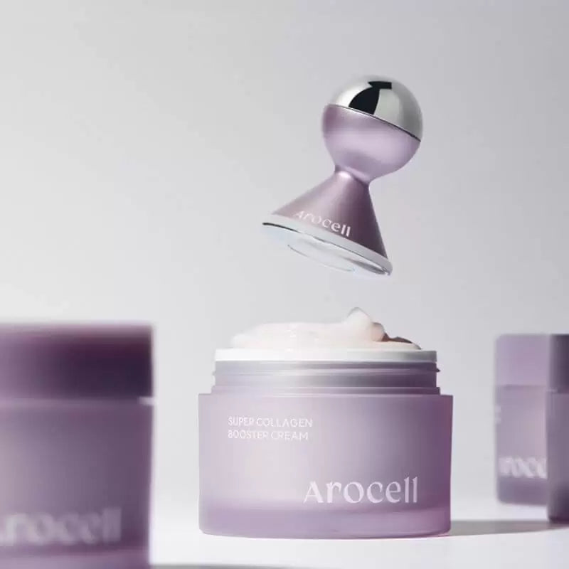 Arocell Booster Cream for treating loss of elasticity, sagging skin, and deep wrinkles – Clinical-grade Korean collagen moisturizer from Atelier De Glow UK.
