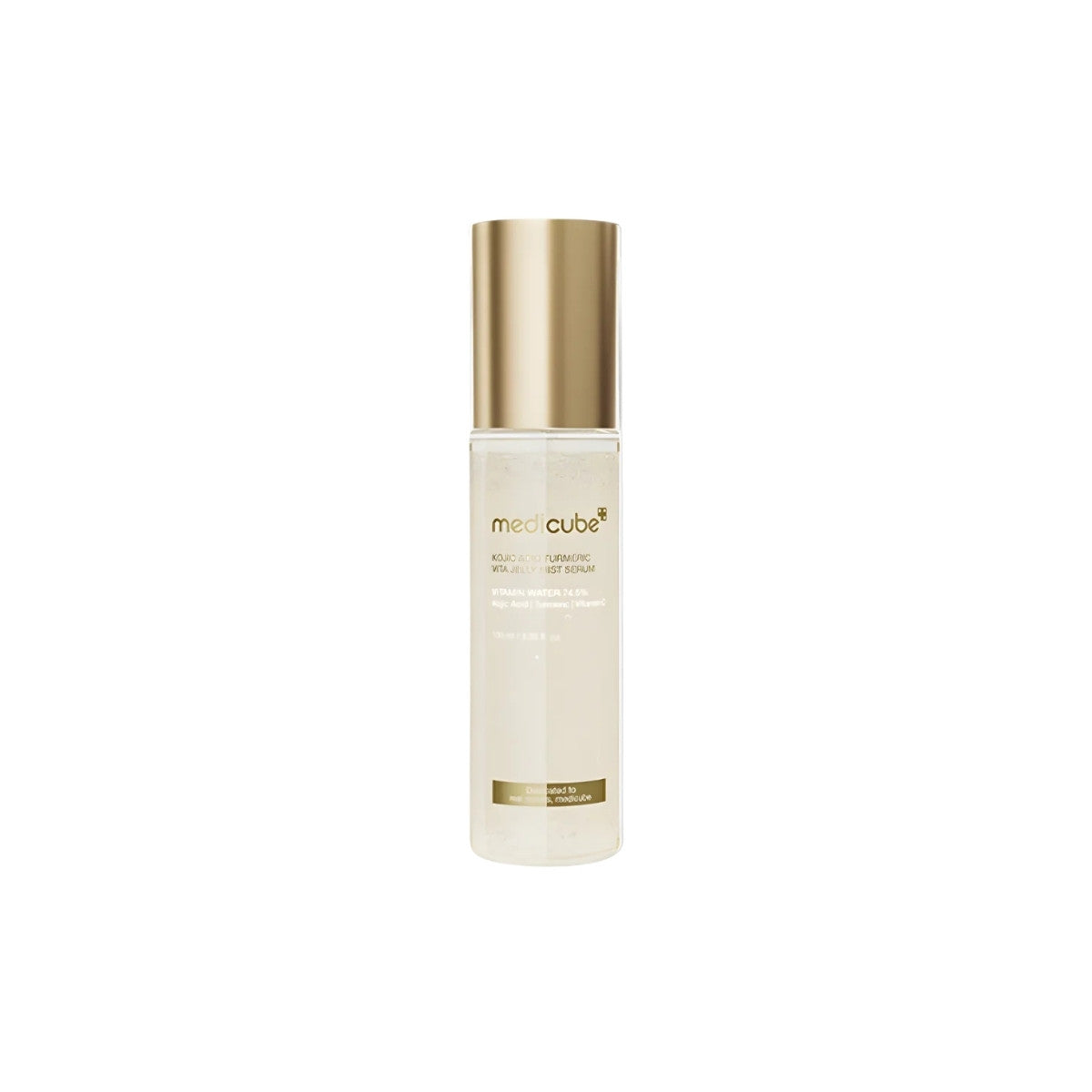 Medicube Kojic Acid Turmeric Vita Jelly Mist Serum – 100ml 2-in-1 spray-on vitamin jelly serum with Kojic Acid and Turmeric Extract available at Atelier De Glow UK.
