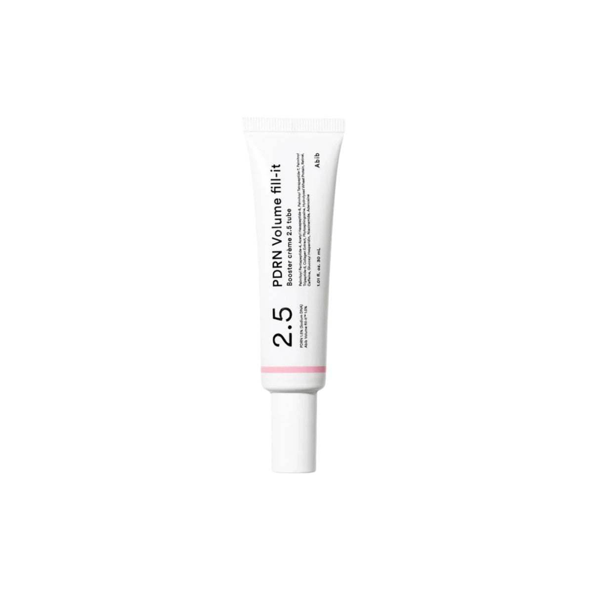 Abib PDRN Volume Fill-it Booster Crème 2.5 Tube – 30ml clinical anti-aging cream with 15,000 ppm Salmon PDRN and 10,000 ppm Volufiline available at Atelier De Glow UK.
