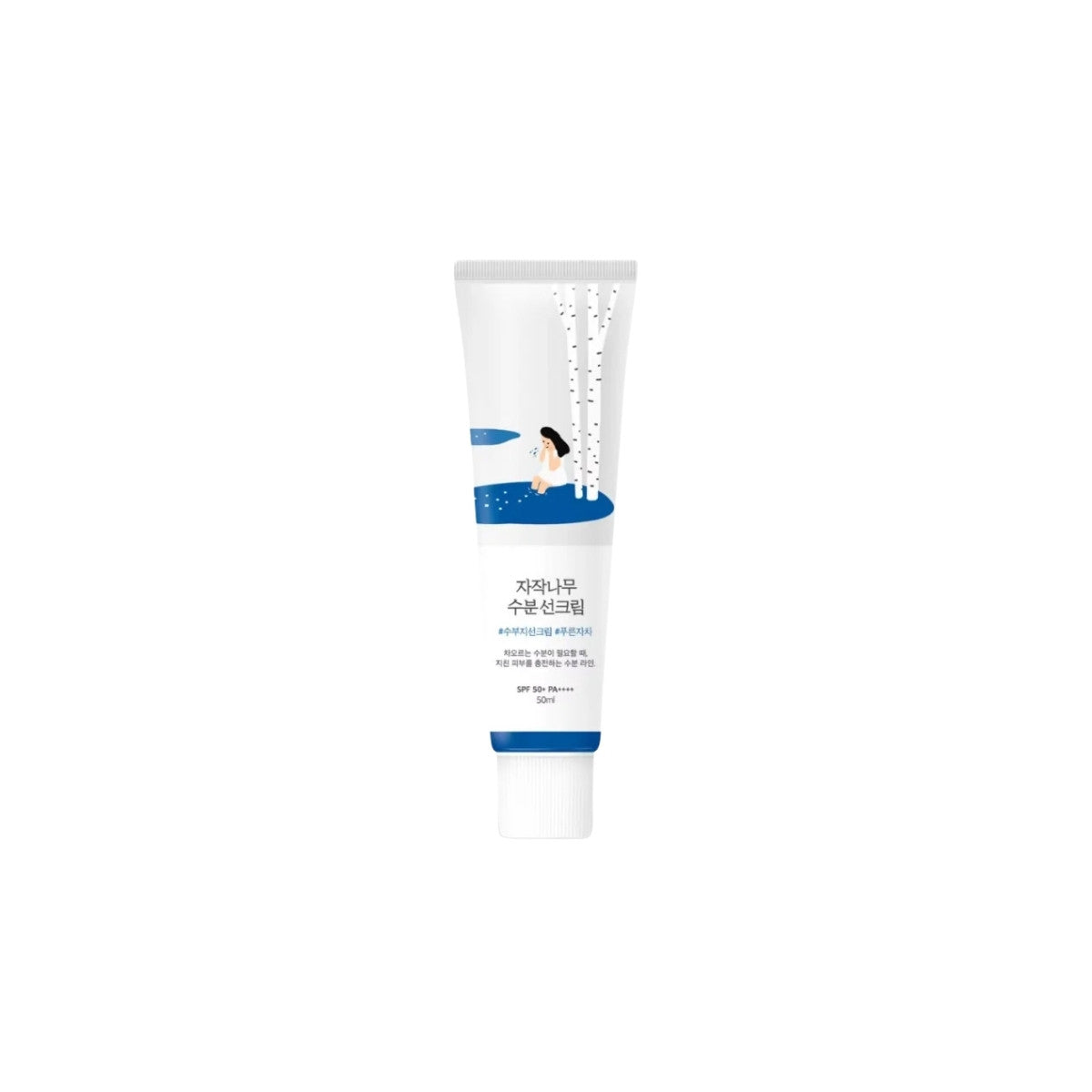 Round Lab Birch Juice Moisturizing Sunscreen SPF50+ PA++++ 50ml – hydrating chemical sunscreen with birch sap and hyaluronic acid available at Atelier De Glow UK.