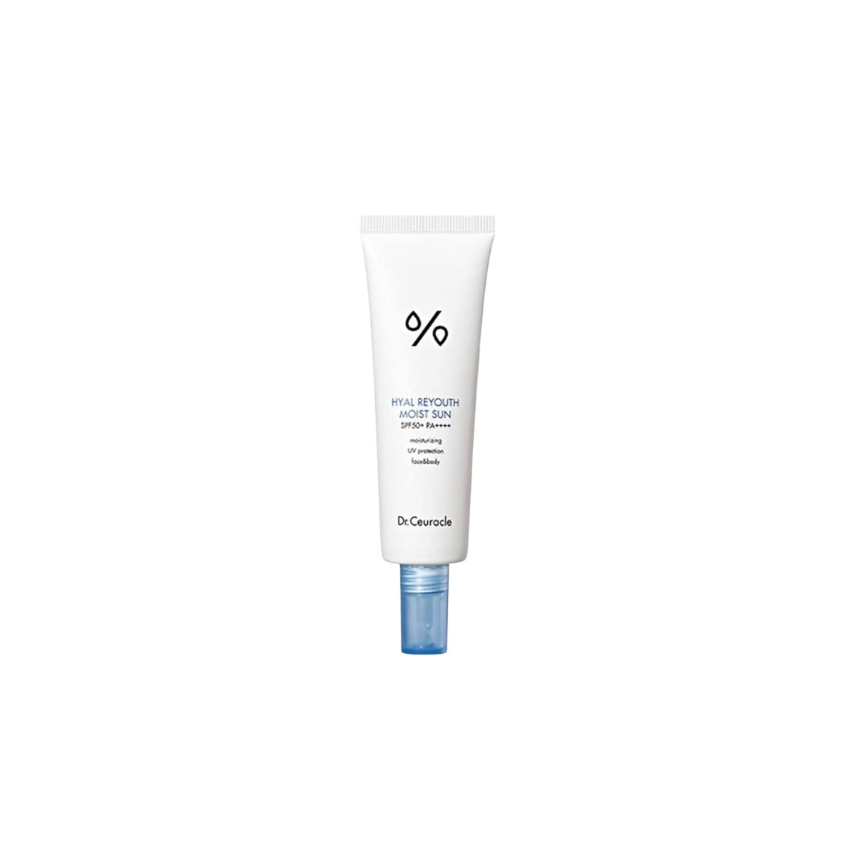 Dr. Ceuracle Hyal Reyouth Moist Sun SPF50+ PA++++ – 50ml lightweight daily chemical moisturizing sunscreen with 10-layer hyaluronic acid available at Atelier De Glow UK.