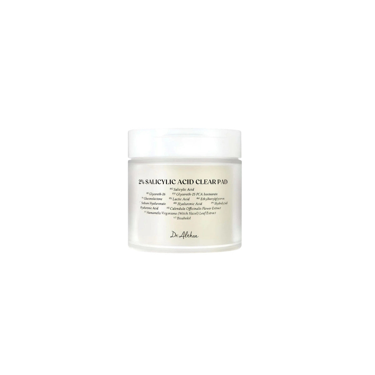 Dr. Althea 2% Salicylic Acid Clear Pad – 65 dual-textured BHA exfoliating pads for acne-prone skin at Atelier De Glow UK.
