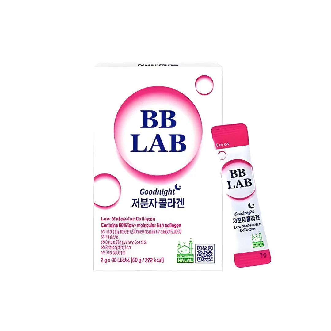 BB LAB 1,000 Dalton low molecular collagen – High-absorption 1,200mg collagen sticks for skin elasticity from Atelier De Glow UK.