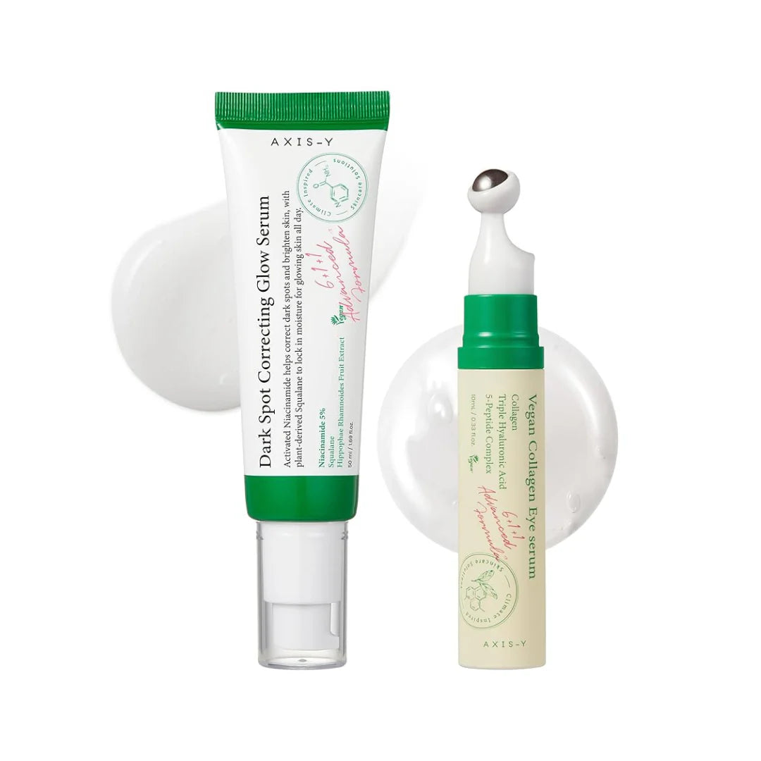 AXIS-Y Glass Skin Set – Professional-grade "Topical Melanin Vacuum & 24-Hour Non-Sticky Jello Glow Filter" for securing an immaculate profile, shop at Atelier De Glow UK.