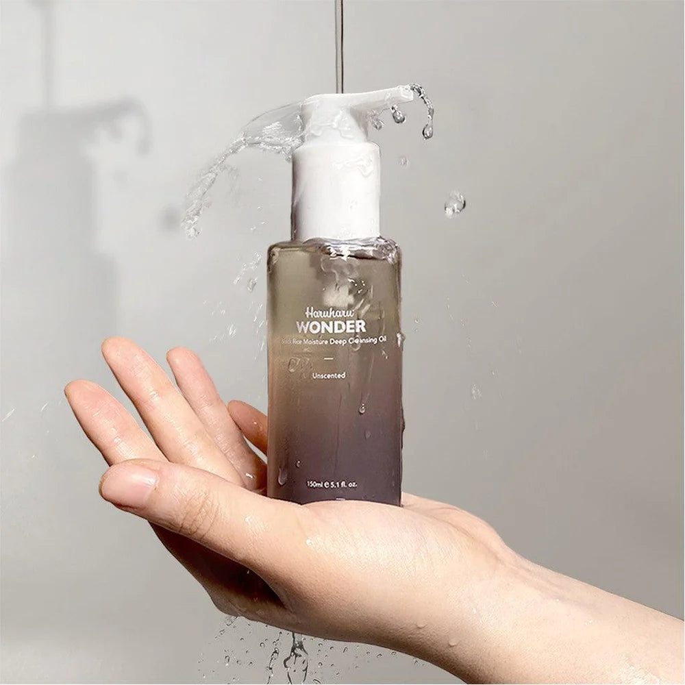 Haruharu Wonder cleansing oil for waterproof makeup, SPF removal, and clogged pores – Gentle, unscented deep cleansing treatment from Atelier De Glow UK.