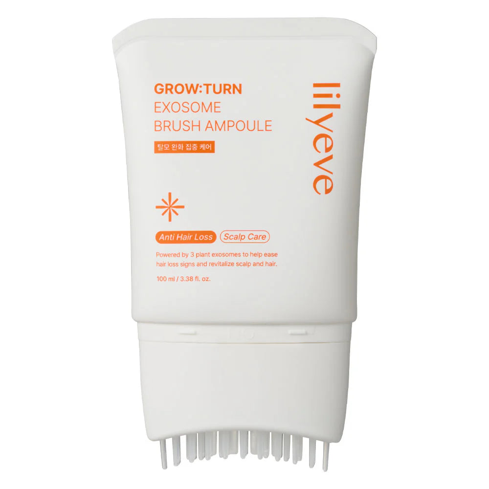LILYEVE Grow Turn Exosome Brush Ampoule 100ml – professional-grade facial treatment with exosome technology for skin regeneration and radiance, available at Atelier De Glow UK.