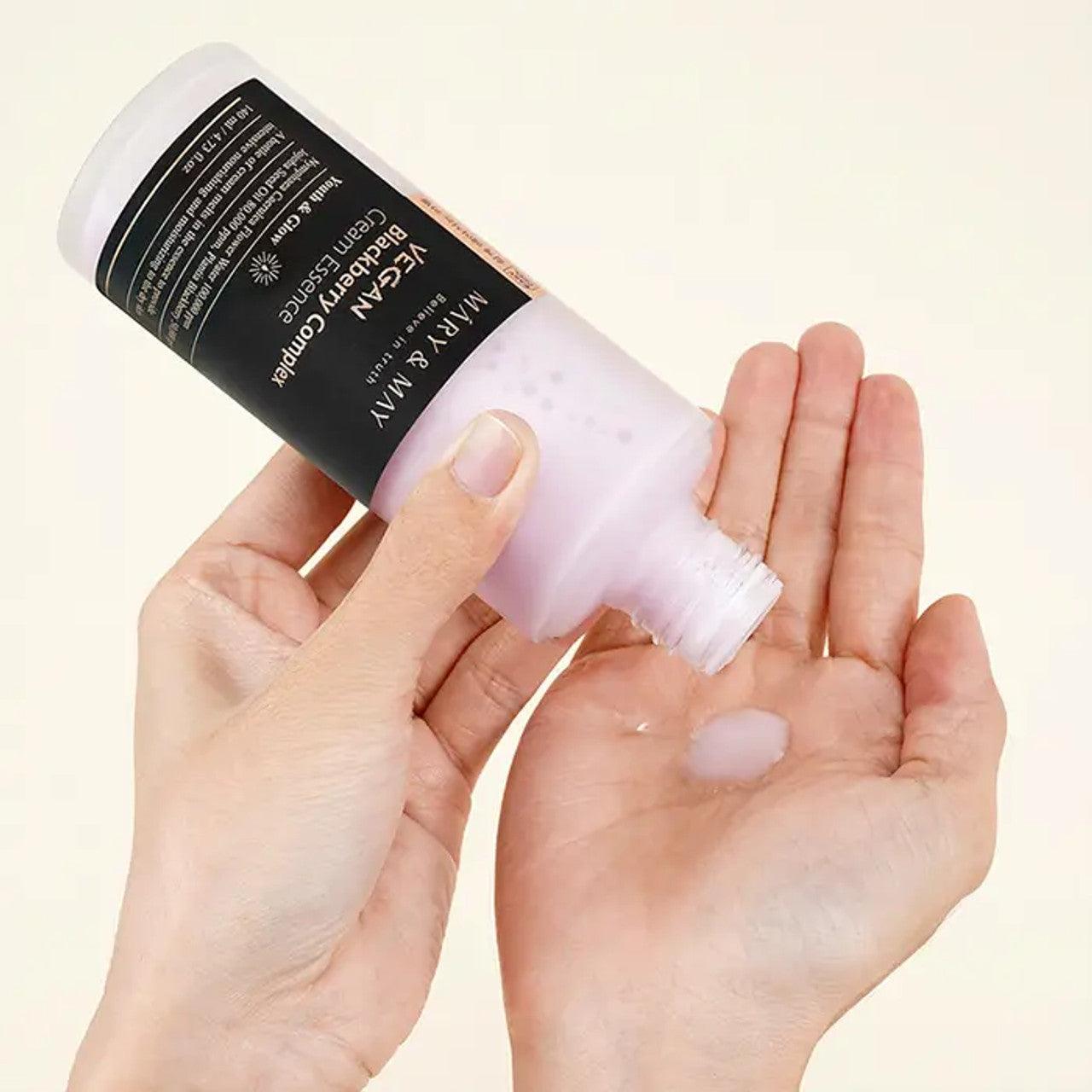 Mary & May Blackberry Essence – Professional-grade "Antioxidant Infusion Blanket & Intracellular Lipid Vault" for securing a dense, high-definition "Glass Skin" dewiness, shop at Atelier De Glow UK.