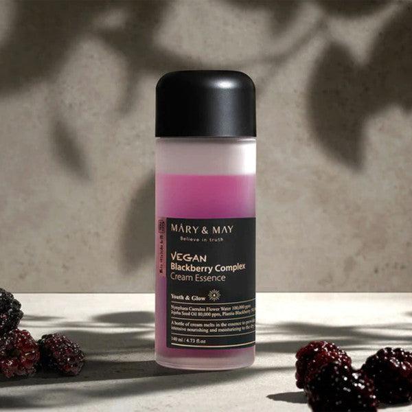 Mary & May Blackberry Essence – Professional-grade "Antioxidant Infusion Blanket & Intracellular Lipid Vault" for securing a dense, high-definition "Glass Skin" dewiness, shop at Atelier De Glow UK.