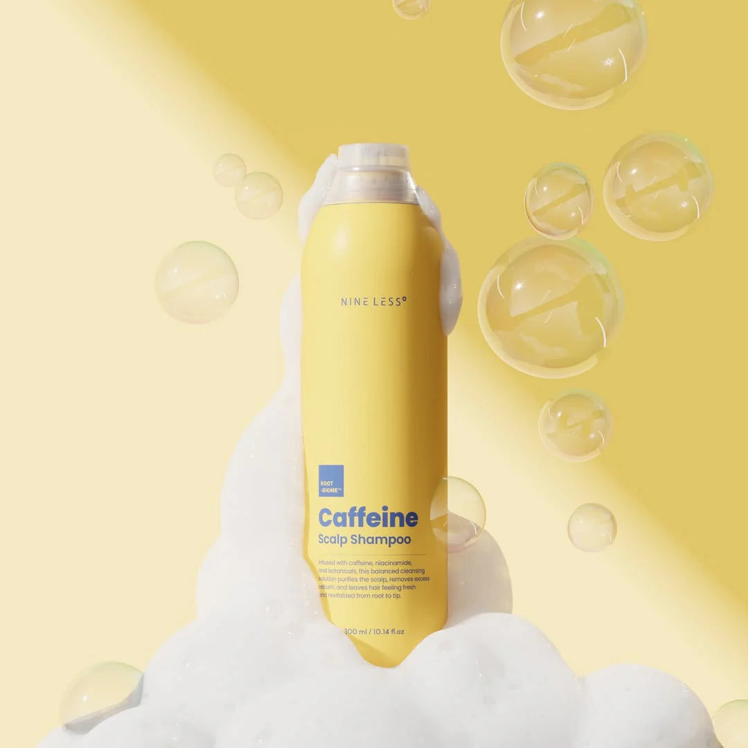 Nineless Root-Biome Caffeine Scalp Shampoo for hair growth and scalp health, available at Atelier De Glow UK.