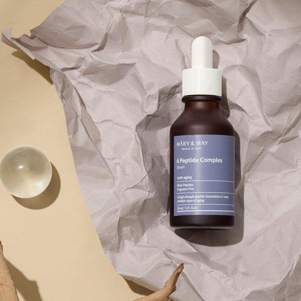 Mary&May - 6 Peptide Complex Serum 30ml: Firming and Hydrating Serum for Youthful Skin at Atelier de Glow