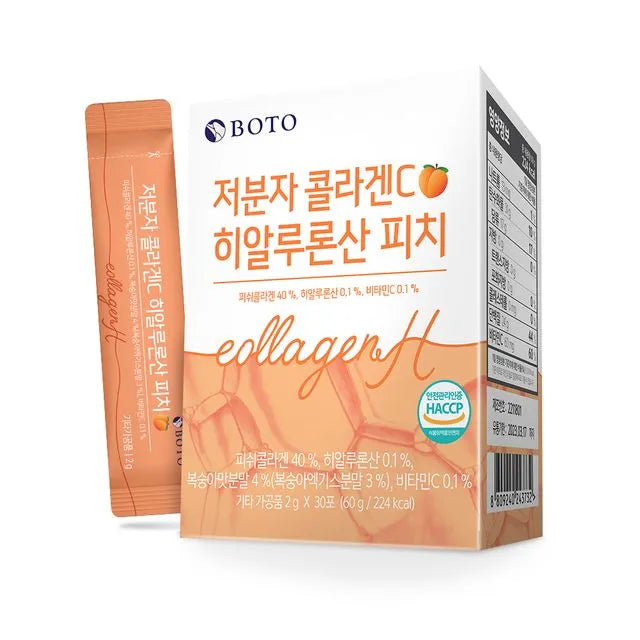 BOTO Small Molecular Collagen C Hyaluronic Acid Peach 30 sticks