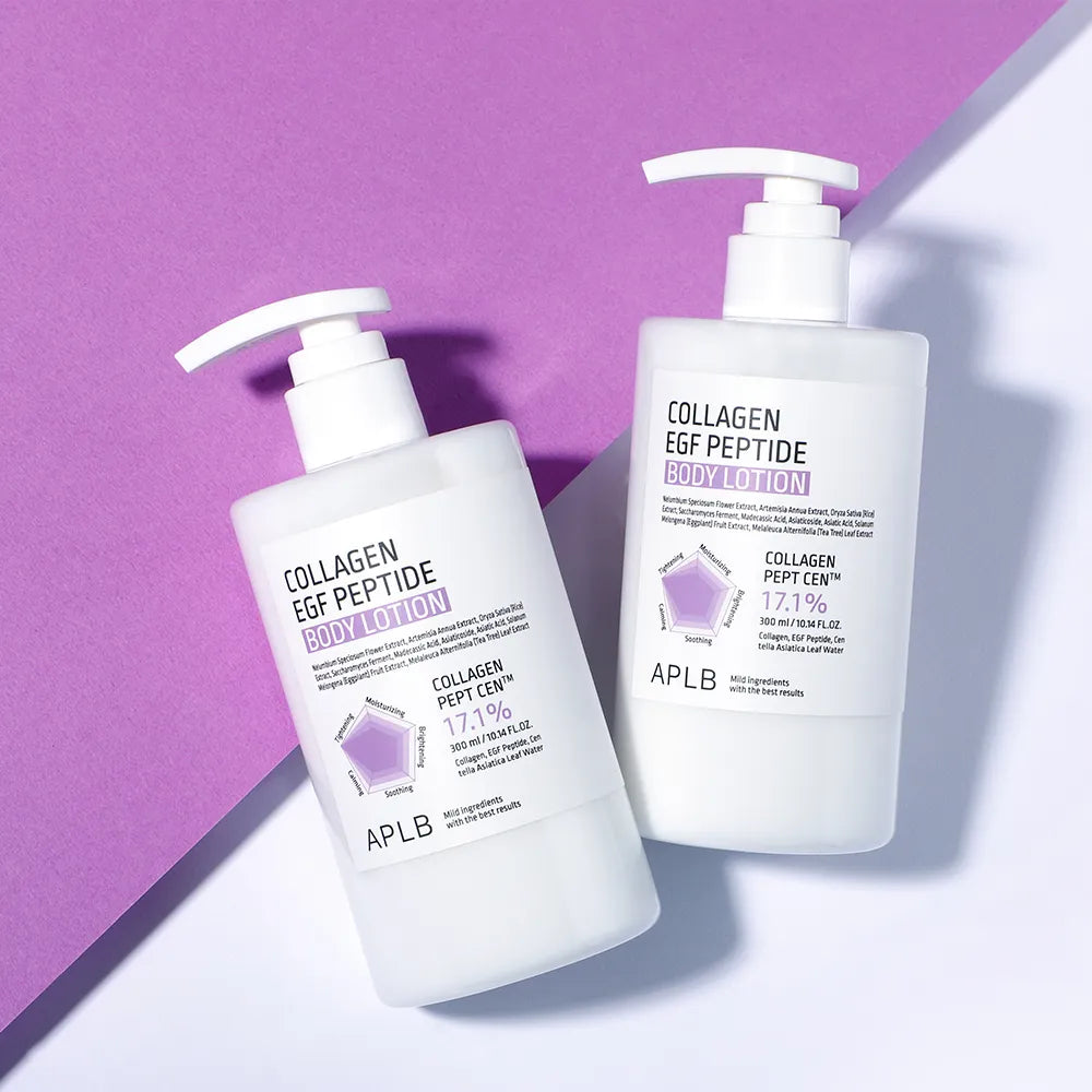 APLB Collagen EGF Peptide Body Lotion – Centella Asiatica infused Korean skincare for body smoothing and barrier repair, shop at Atelier De Glow UK
