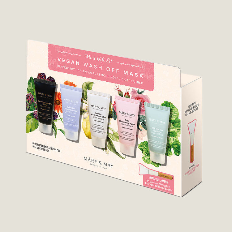 Mary&May Vegan Wash Off Mask Mini Gift Set 5pcs - Atelier De Glow