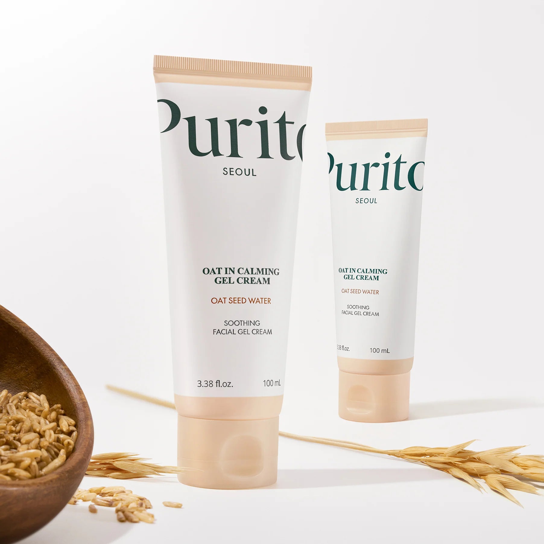 PURITO SEOUL Oat-In Calming Gel Cream for instantly soothing redness, irritation, and dehydration in sensitive or acne-prone skin from Atelier De Glow UK.