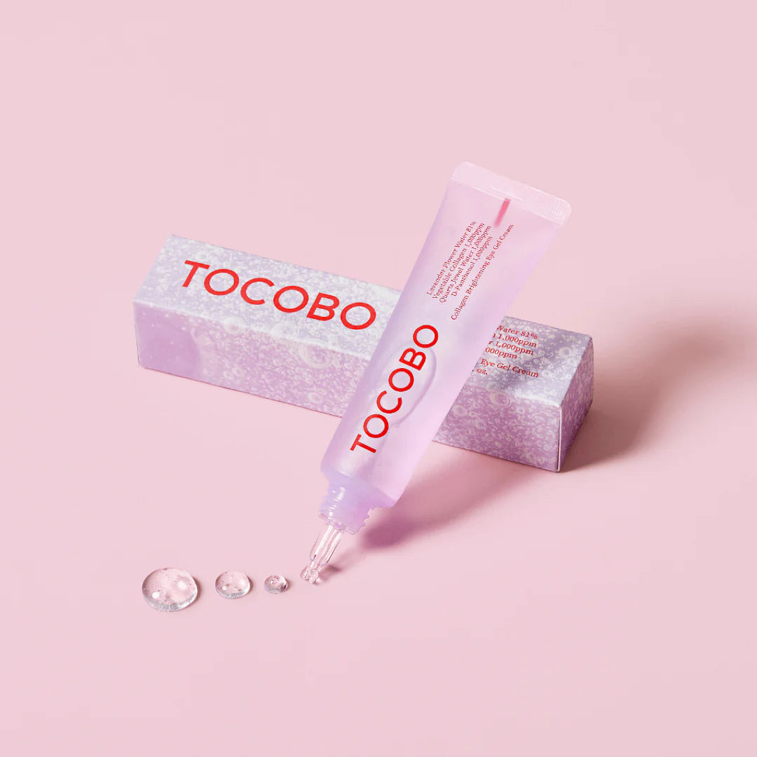 TOCOBO eye gel cream for dark purple under-eye circles, morning orbital puffiness, and early crow&