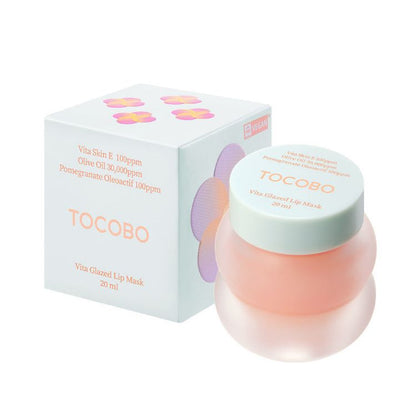 TOCOBO Vita Glazed Lip Mask – 20ml premium vegan overnight melting lip mask with Vitamin E and Lactobionic Acid available at Atelier De Glow UK.