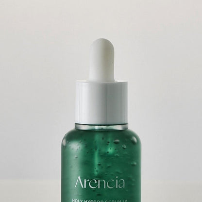 Lightweight, fast-absorbing texture of Arencia Holy Hyssop Serum – Refreshing Korean herbal serum for a clear "Glass Skin" base at Atelier De Glow UK. 