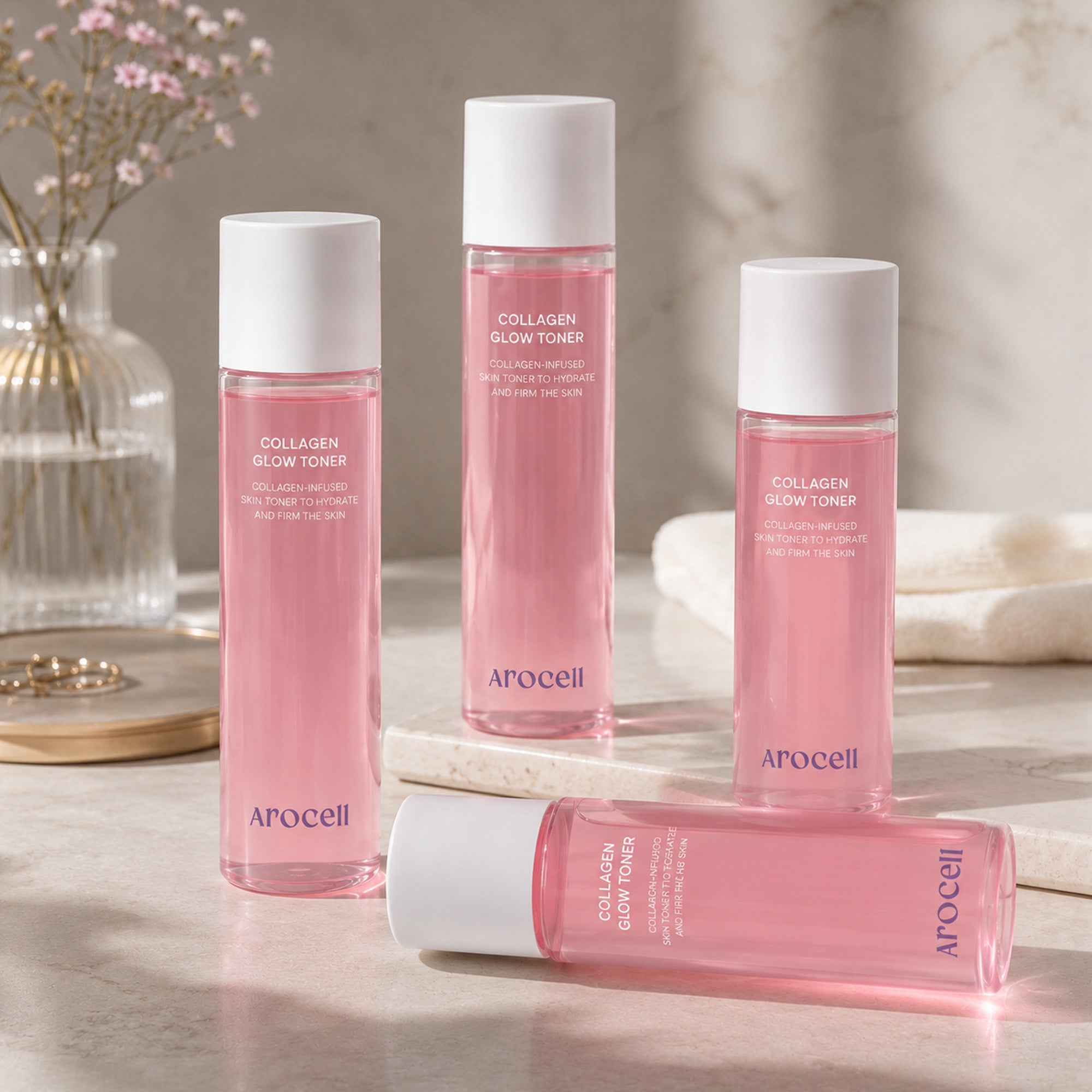 Arocell Collagen Glow Toner – Advanced K-beauty anti-aging toner designed to plump fine lines and support long-lasting skin hydration and firmness at Atelier De Glow UK.