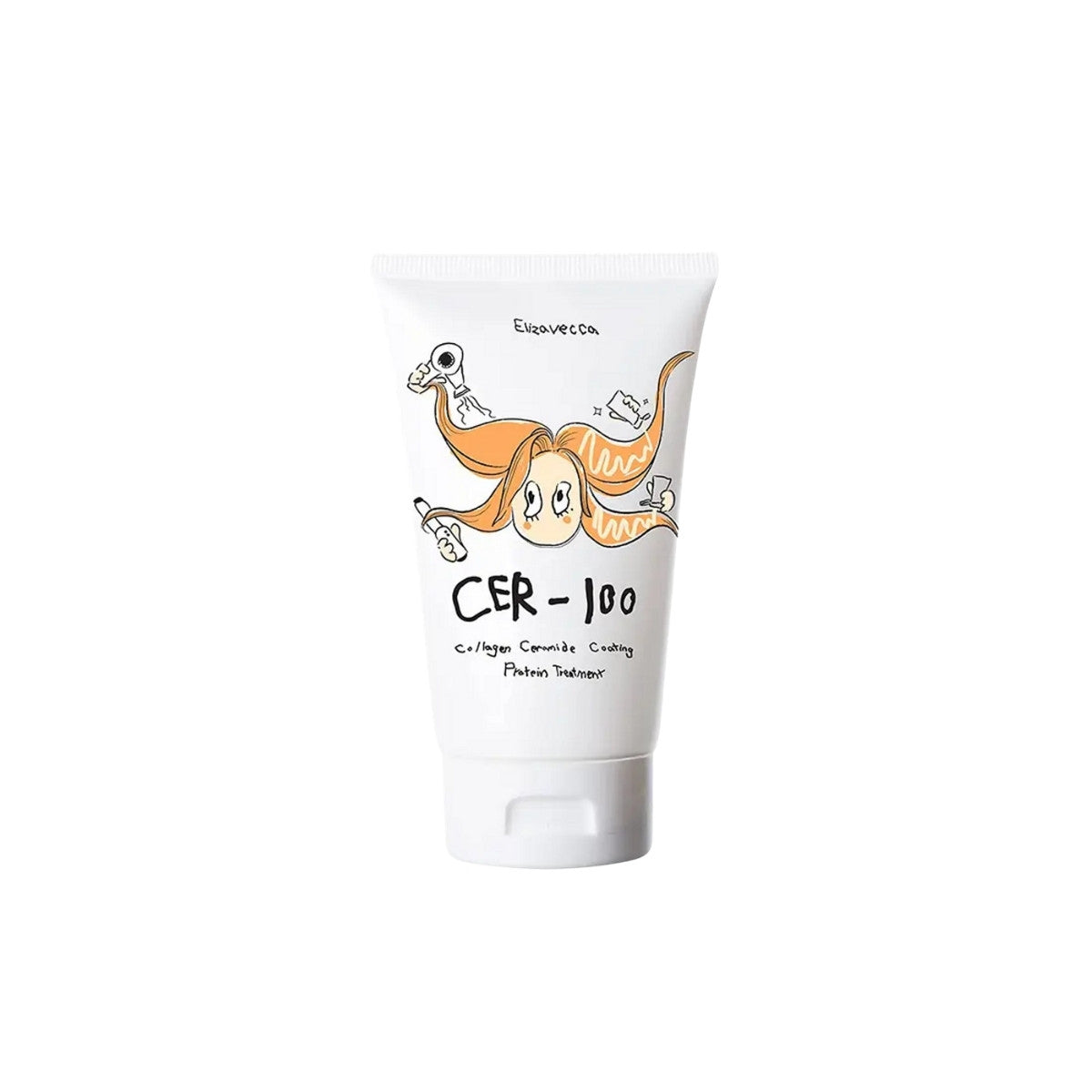Elizavecca Milky Collagen Ceramide Protein Treatment 100ml – intensive hair repair mask with hydrolyzed collagen and ceramides for damaged, dry hair available at Atelier De Glow UK.