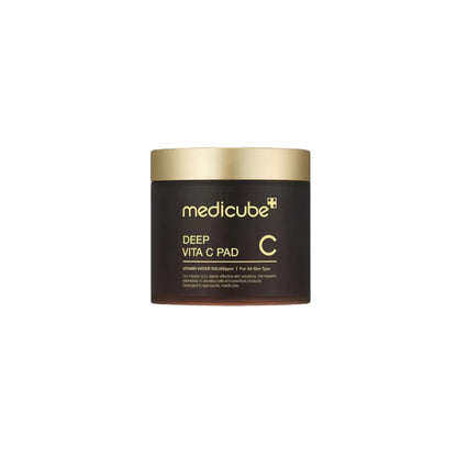 medicube Deep Vita C Pad – 70-count clinical Korean brightening pads with Vitamin C, Panthenol, and Q10 available at Atelier De Glow UK.