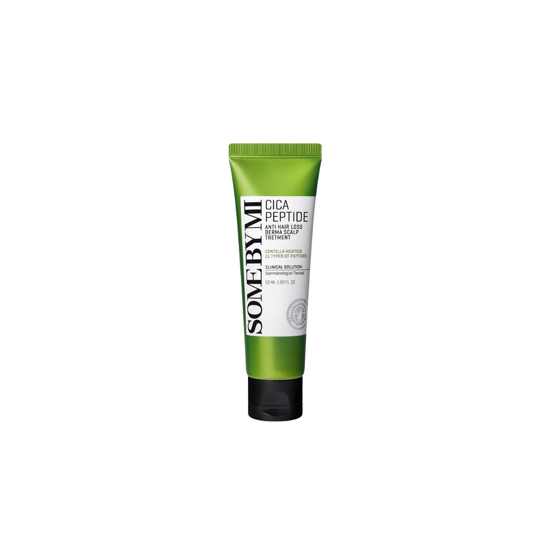 Some By Mi Cica Peptide Anti Hair Loss Derma Scalp Treatment 50ml – nourishing scalp care infused with Cica and peptides to strengthen roots, available at Atelier De Glow UK.