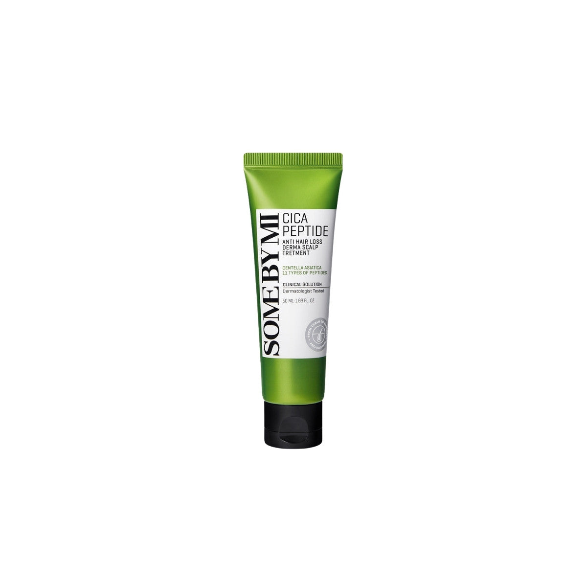 Some By Mi Cica Peptide Anti Hair Loss Derma Scalp Treatment 50ml – nourishing scalp care infused with Cica and peptides to strengthen roots, available at Atelier De Glow UK.