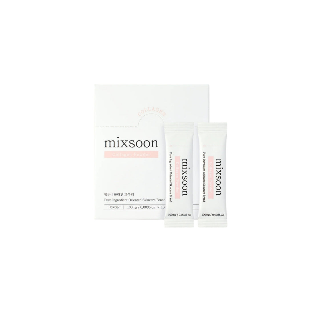 mixsoon Collagen Powder Sticks – 100% pure low-molecular hydrolyzed collagen booster formulated to enhance skin elasticity and firmness available at Atelier De Glow UK.