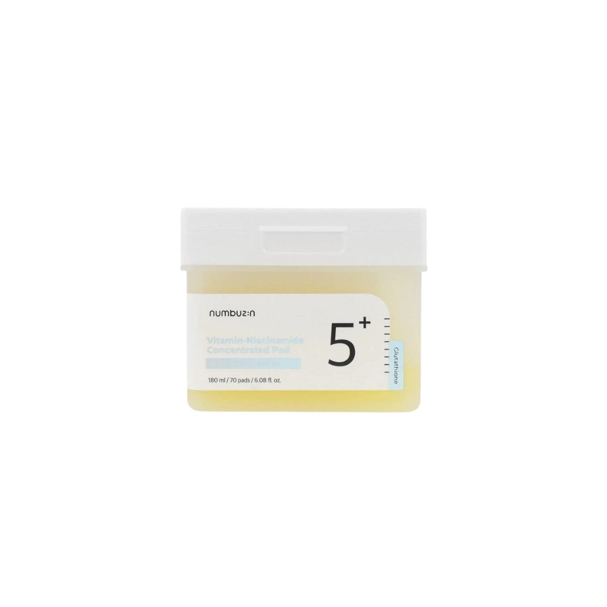Numbuzin No.5 Vitamin-Niacinamide Concentrated Pad 70 pads – brightening facial toner pads formulated with Vitamin C and Niacinamide for dark spot correction available at Atelier De Glow UK.