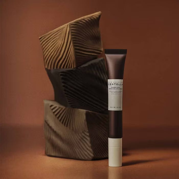 SKIN1004 Madagascar Centella Probio-Cica Bakuchiol Eye Cream for reducing fine lines, dark circles, and under-eye puffiness with a non-irritating formula from Atelier De Glow UK.