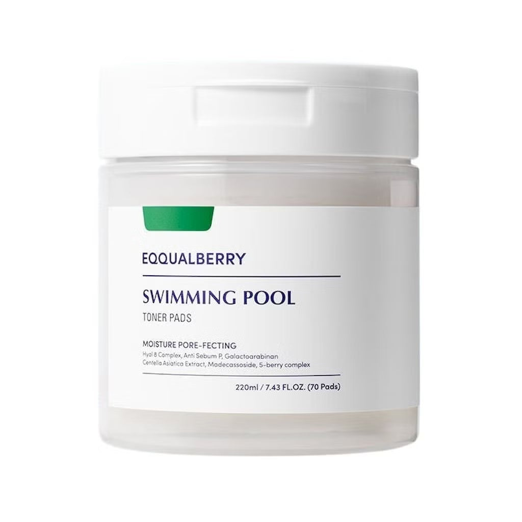 EQQUALBERRY Swimming Pool Toner Pads – 70EA large-capacity pads with Protease enzymes and Sea Water available at Atelier De Glow UK.