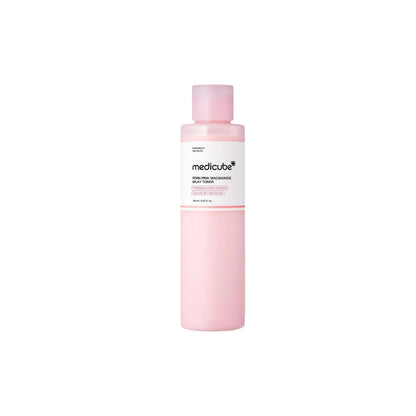 Medicube PDRN Pink Niacinamide Milky Toner – 150ml skin-repairing treatment with Salmon DNA and Niacinamide available at Atelier De Glow UK.
