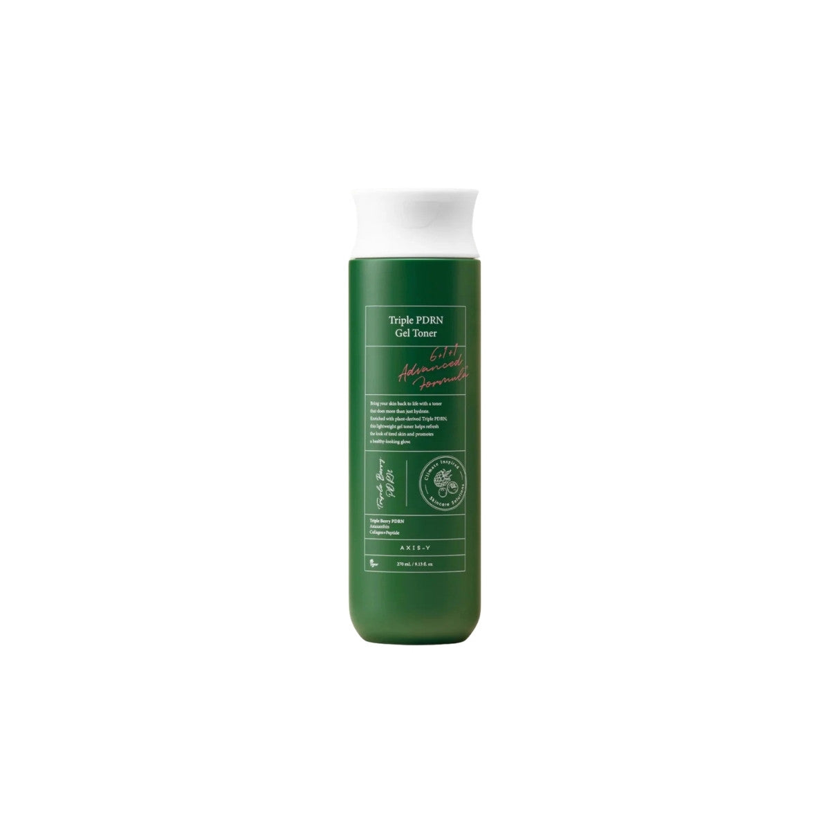 AXIS-Y Triple PDRN Gel Toner – 270ml clinical hydrating gel toner formulated with vegan Triple Berry PDRN, Astaxanthin, and Peptides available at Atelier De Glow UK.