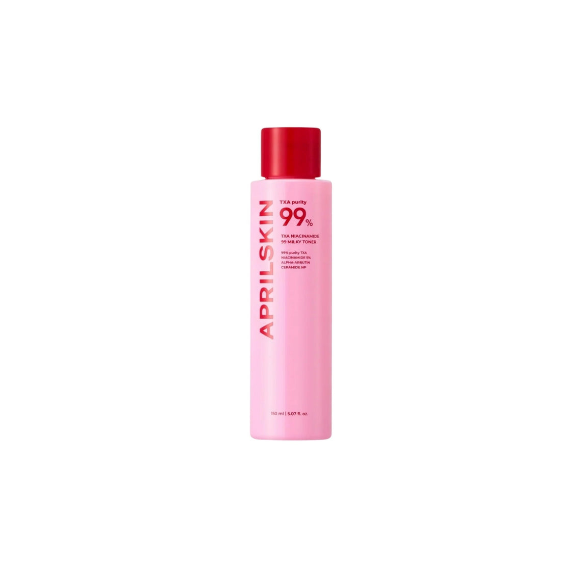 APRILSKIN TXA Niacinamide 99 Milky Toner – 150ml Korean brightening toner with Tranexamic Acid and 99% pure Niacinamide available at Atelier De Glow UK.