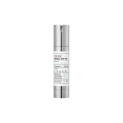 VT Cosmetics Reedle Shot 100 50ml – revolutionary CICA REEDLE™ skin booster serum for enhanced absorption and improved skin texture available at Atelier De Glow UK.