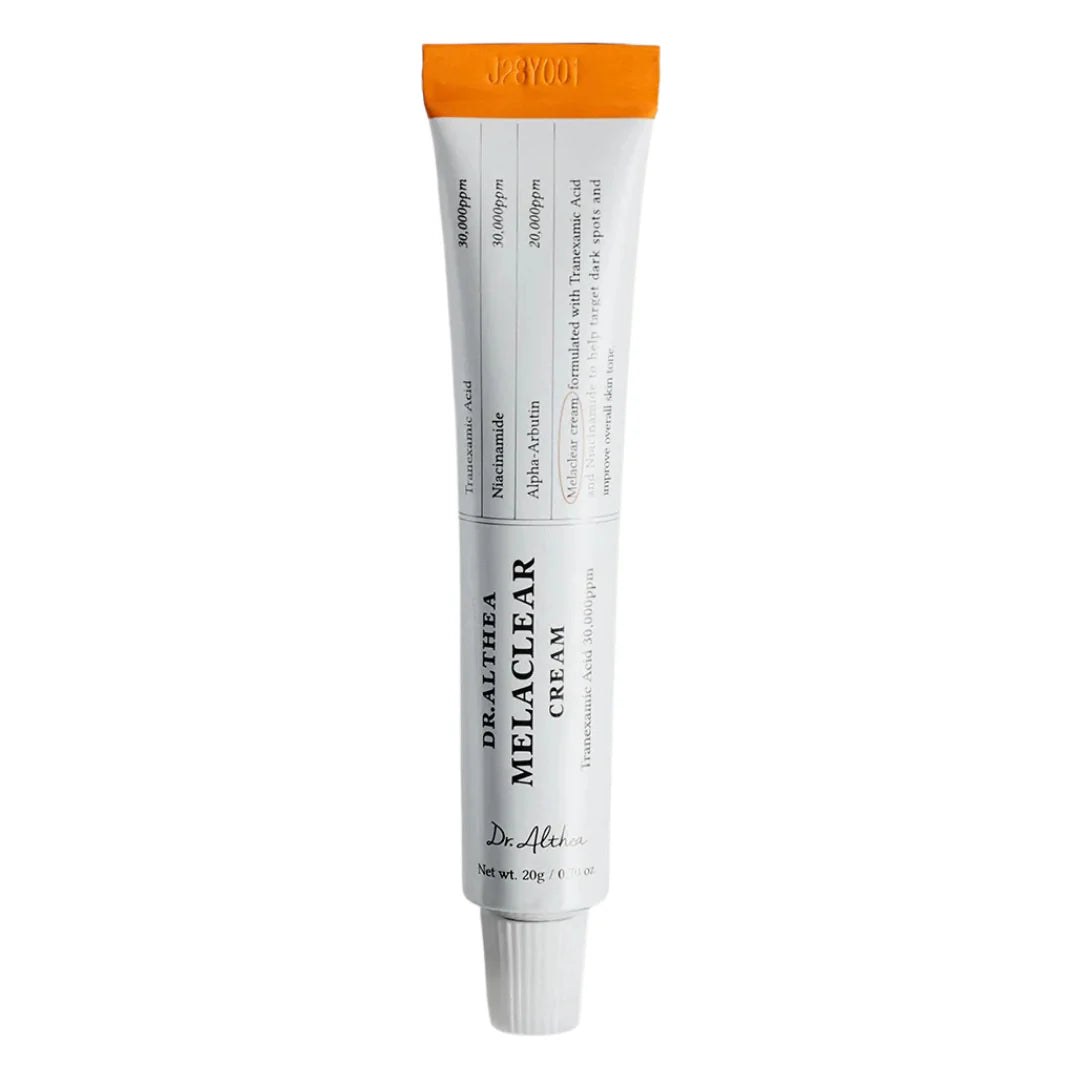 Dr. Althea Melaclear Cream – 20g targeted Korean brightening treatment with Tranexamic Acid and Niacinamide available at Atelier De Glow UK.