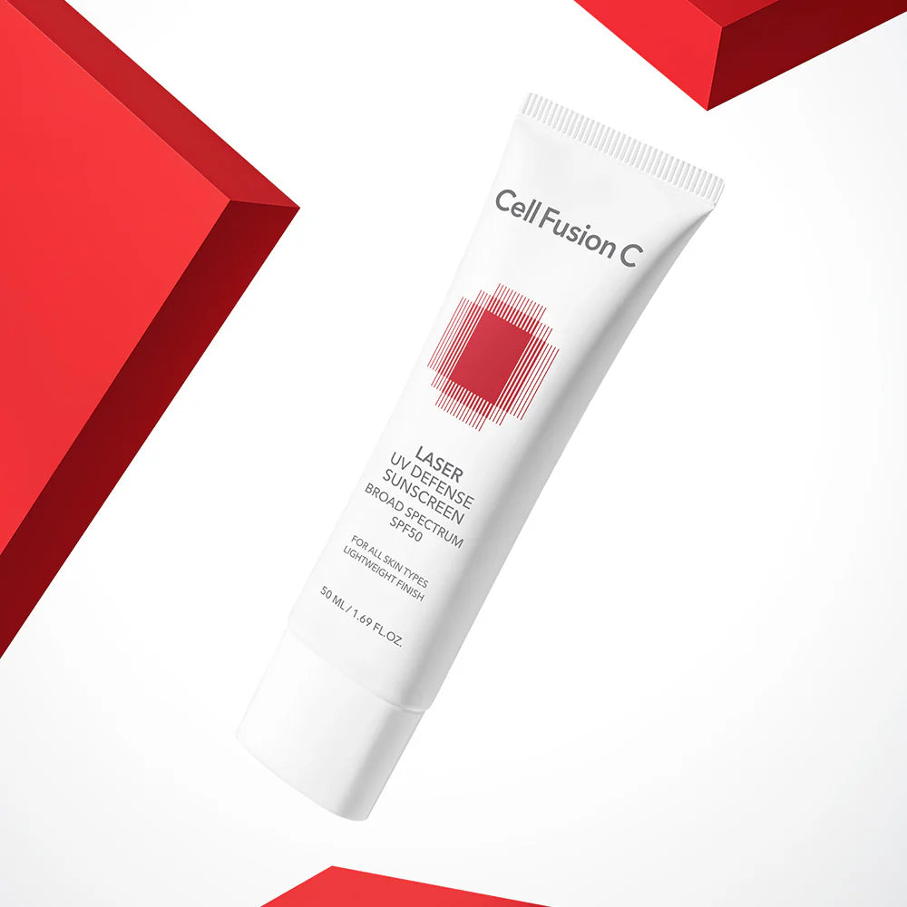 Matte-finish Cell Fusion C Laser Sunscreen – Non-greasy, white-cast-free formula for a smooth and protected "Glass Skin" base at Atelier De Glow UK.