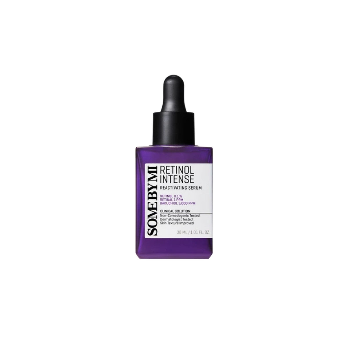 SOME BY MI Retinol Intense Reactivating Serum purple bottle – Triple Action Retinol, Retinal, and Bakuchiol Korean serum available at Atelier De Glow UK.