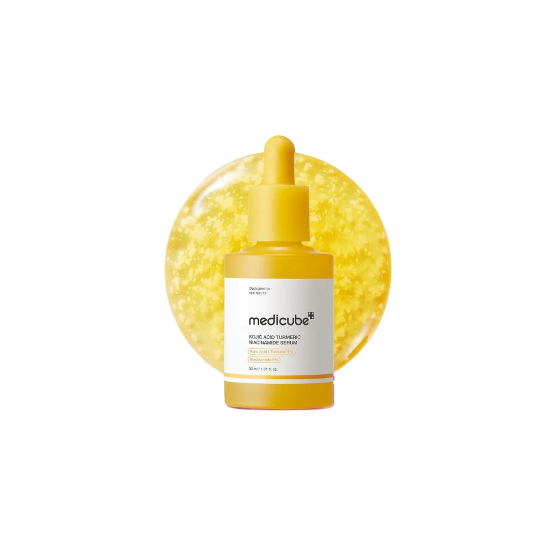 Medicube Kojic Acid Turmeric Niacinamide Serum 30ml – brightening facial treatment for dark spots and hyperpigmentation available at Atelier De Glow UK.