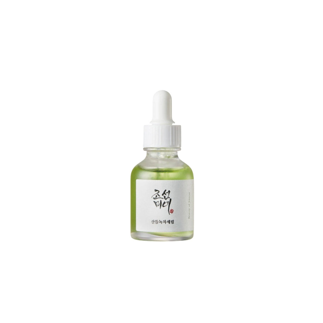 Beauty of Joseon Calming Serum – 30ml clinical soothing ampoule formulated with 50.9% Green Tea Leaf Extract and 5% Panthenol available at Atelier De Glow UK.