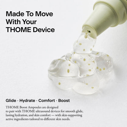 THOME Exosome Boost Ampoule Mini 30g – soothing K-beauty gel serum formulated with CICA-EV exosomes and pantothenic acid for blemish-prone skin at Atelier De Glow UK.