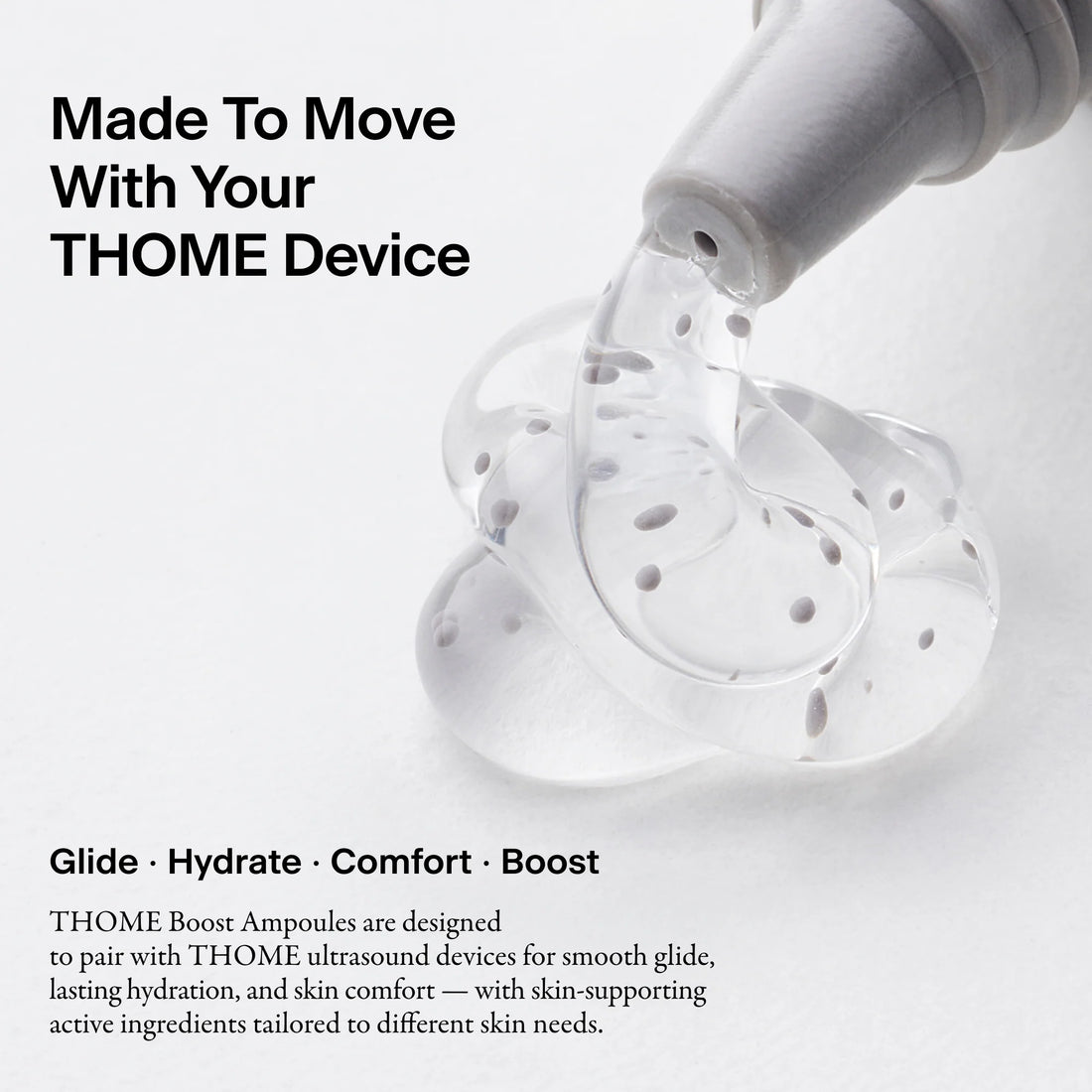 THOME Peptide Boost Ampoule Mini 30g – firming and pore-refining gel serum powered by 20,000ppm peptides, EGF, and niacinamide available at Atelier De Glow UK.