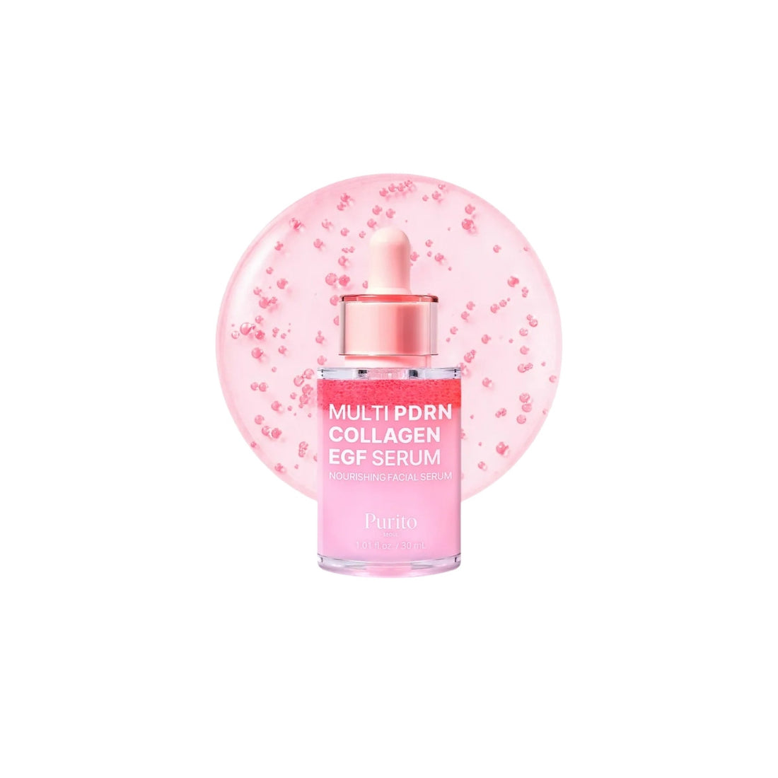 Purito SEOUL Multi PDRN Collagen EGF Serum 30ml – advanced anti-aging serum with PDRN and collagen for firming and skin barrier repair available at Atelier De Glow UK.