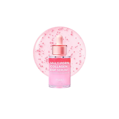 Purito SEOUL Multi PDRN Collagen EGF Serum 30ml – advanced anti-aging serum with PDRN and collagen for firming and skin barrier repair available at Atelier De Glow UK.