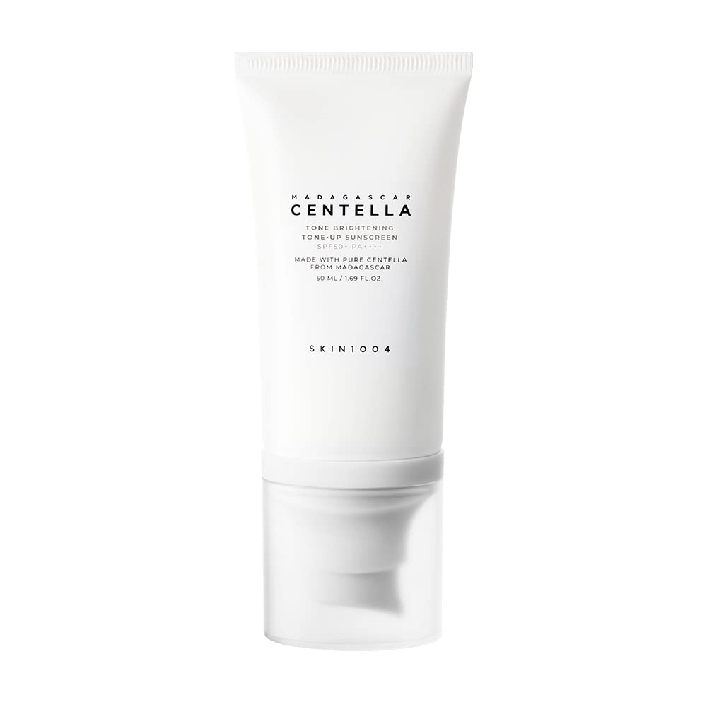 SKIN1004 Madagascar Centella Tone Brightening Tone Up Sunscreen 50ml – mineral sunscreen with centella asiatica for radiant, protected skin available at Atelier De Glow UK.