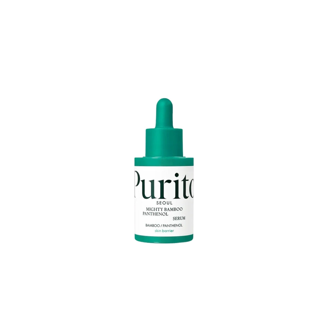 PURITO SEOUL Mighty Bamboo Panthenol Serum 30ml – soothing facial serum with bamboo water and panthenol for deep hydration and barrier repair at Atelier De Glow UK.
