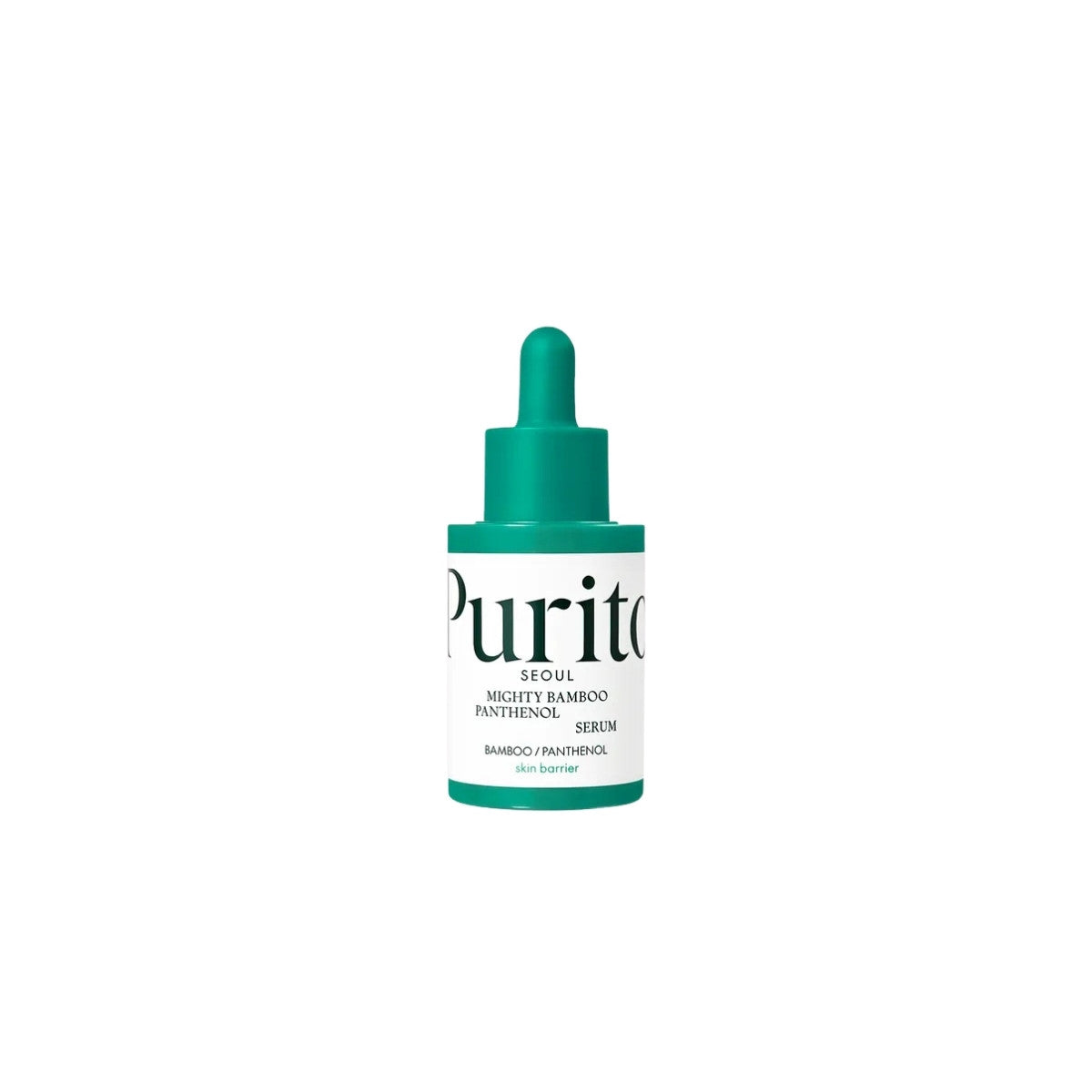 PURITO SEOUL Mighty Bamboo Panthenol Serum 30ml – soothing facial serum with bamboo water and panthenol for deep hydration and barrier repair at Atelier De Glow UK.