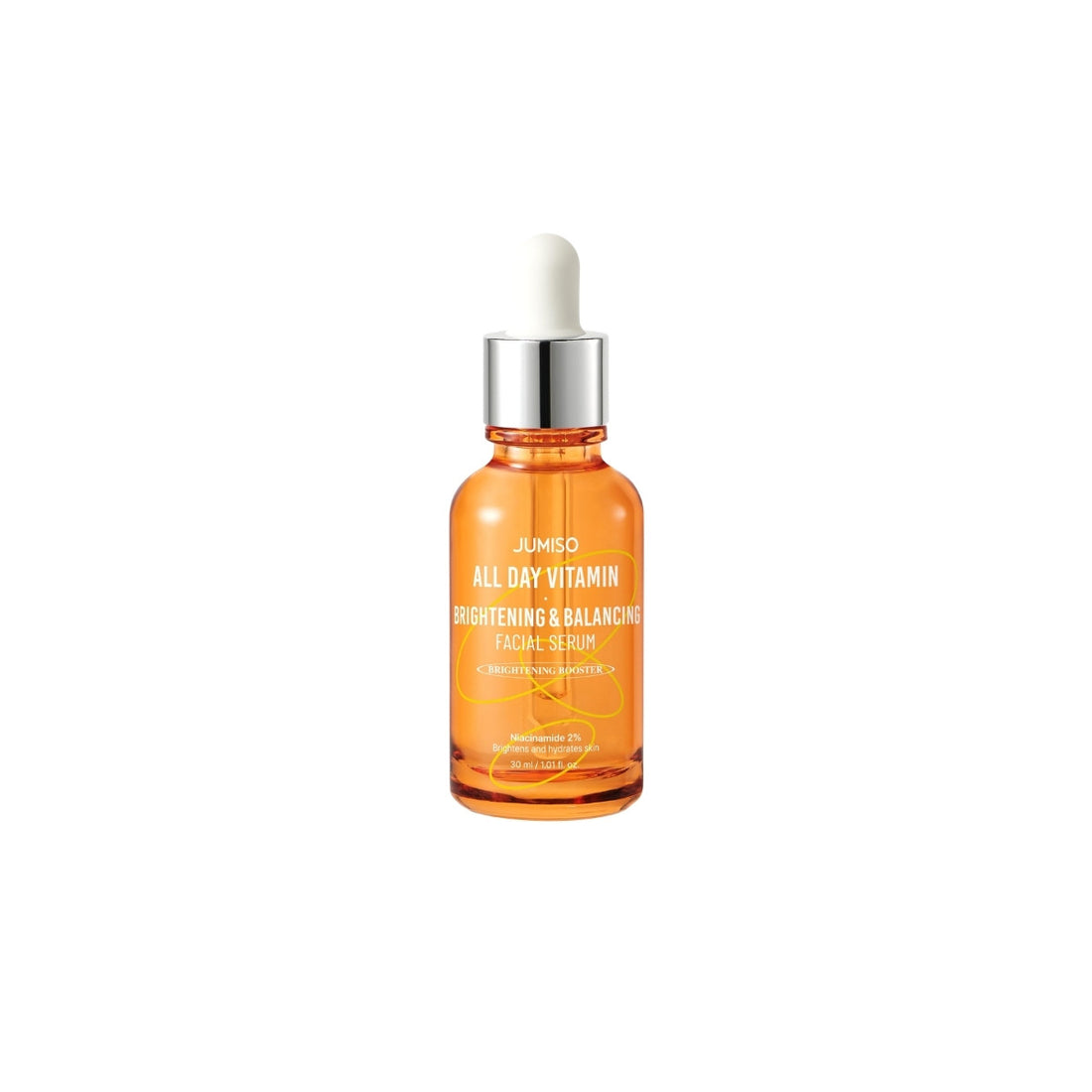 Jumiso All Day Vitamin Brightening &amp; Balancing Facial Serum – 30ml non-oxidizing glow serum with 86.14% Vitamin Tree Extract available at Atelier De Glow UK.