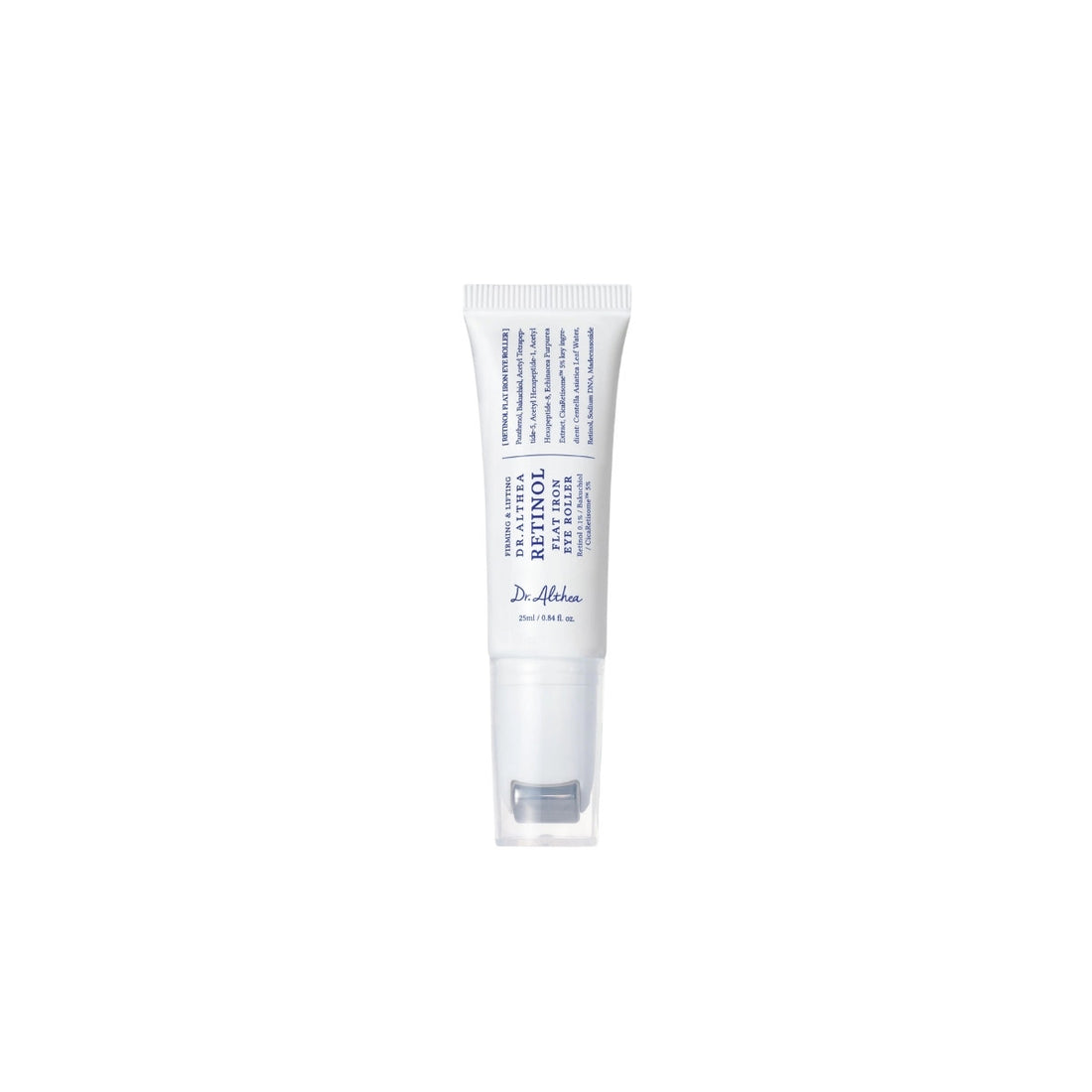 Dr. Althea Retinol Flat Iron Eye Roller – 25ml anti-aging eye serum with Retinol, Peptides, and cooling metal applicator available at Atelier De Glow UK.